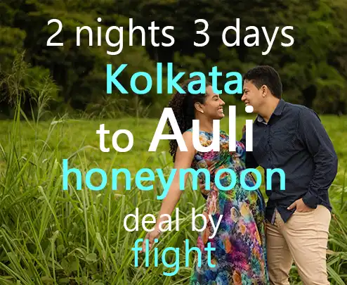 2 nights 3 days kolkata to auli honeymoon deal by flight