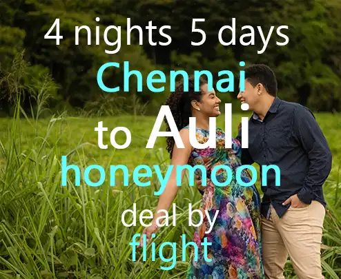 4 nights 5 days chennai to auli honeymoon deal by flight