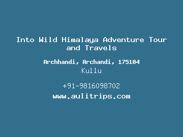 Into Wild Himalaya Adventure Tour and Travels, Kullu