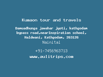Kumaon tour and travels, Nainital