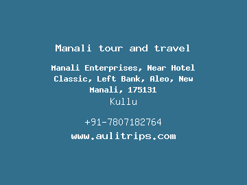 Manali tour and travel, Kullu