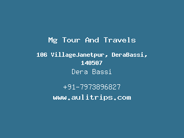 Mg Tour And Travels, Dera Bassi