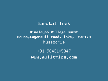 Sarutal Trek, Mussoorie