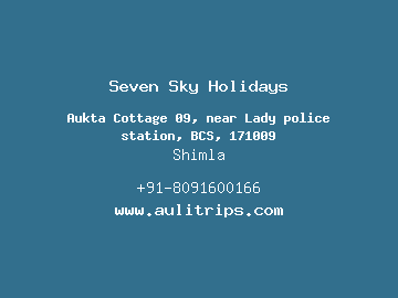 Seven Sky Holidays, Shimla