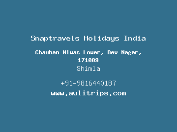 Snaptravels Holidays India, Shimla