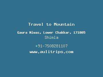 Travel to Mountain, Shimla