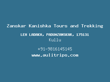 Zanskar Kanishka Tours and Trekking, Kullu